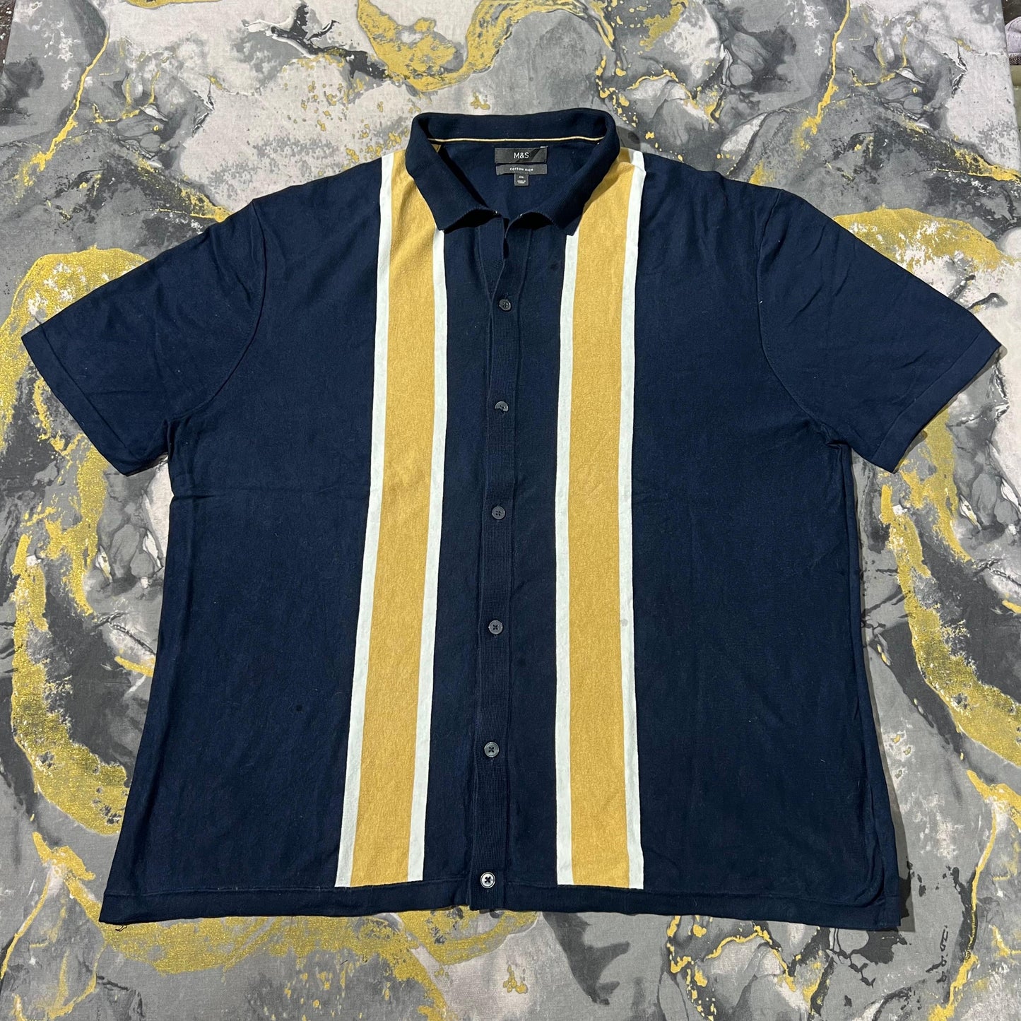 Navy-Blue Button Down Polo