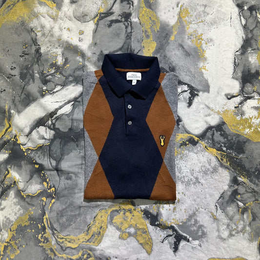 NEXT Soft Cotton Dark Blue Knitted Buttoned Polo