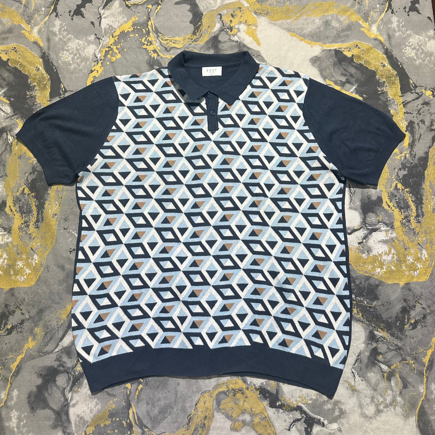 EASY Geometrical Patterned Knitted Polo