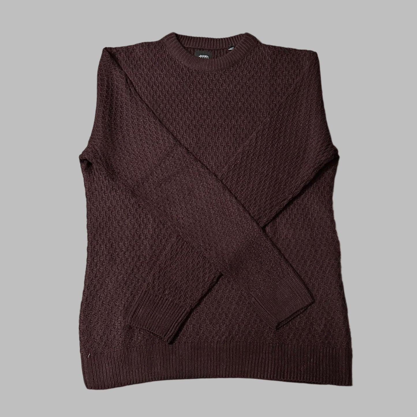 Large Textured Brick-Red Sweater