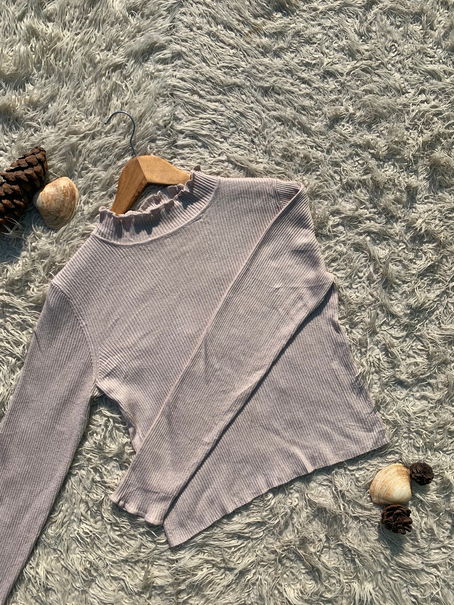 Beige Needle Drop Sweater