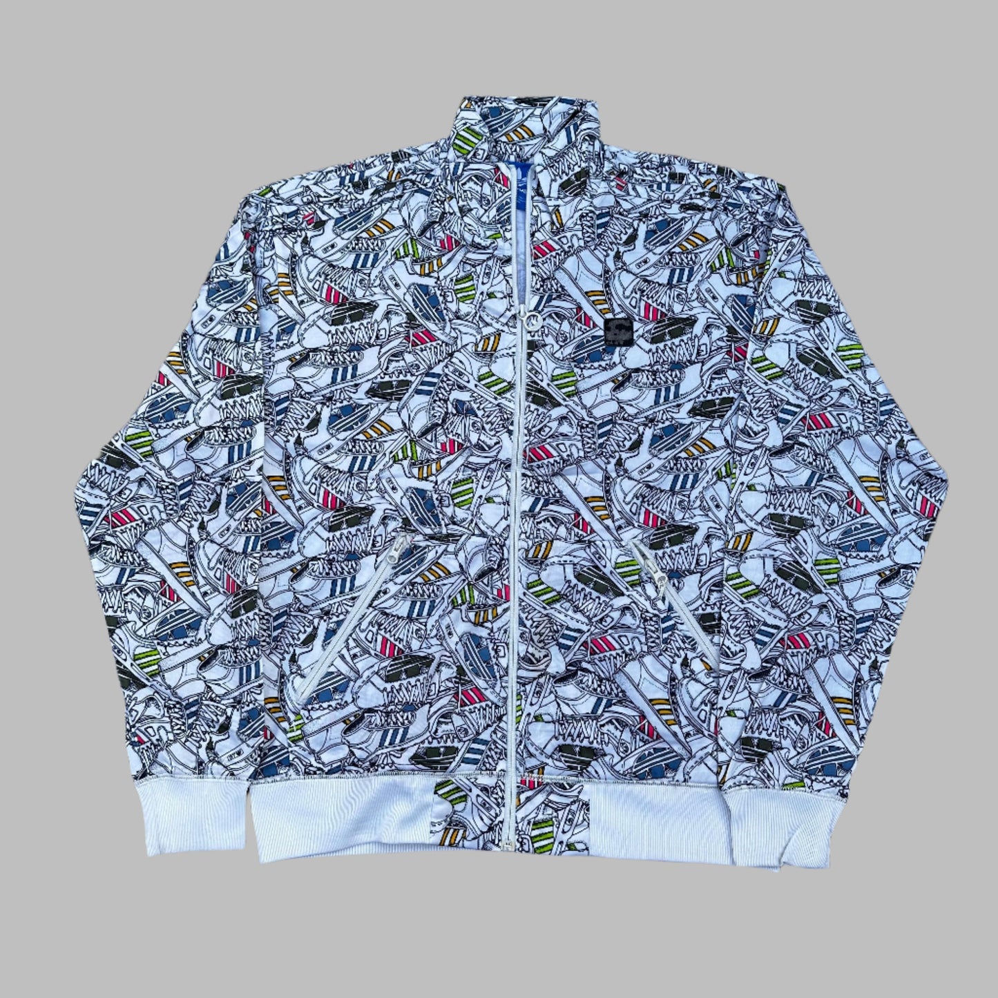 White Patterned Bomber Jacket