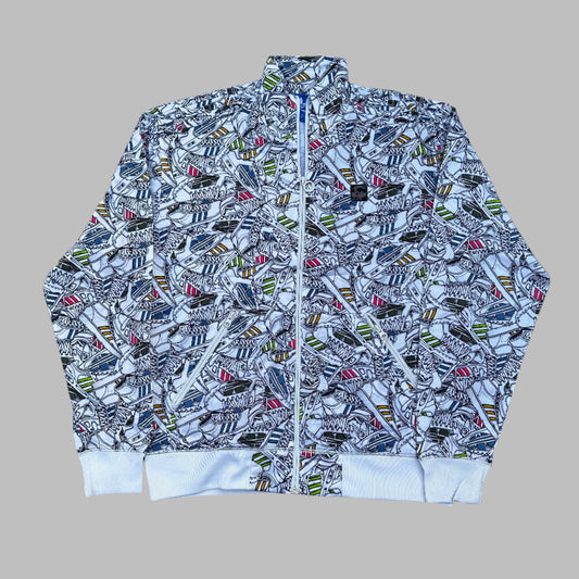 White Patterned Bomber Jacket