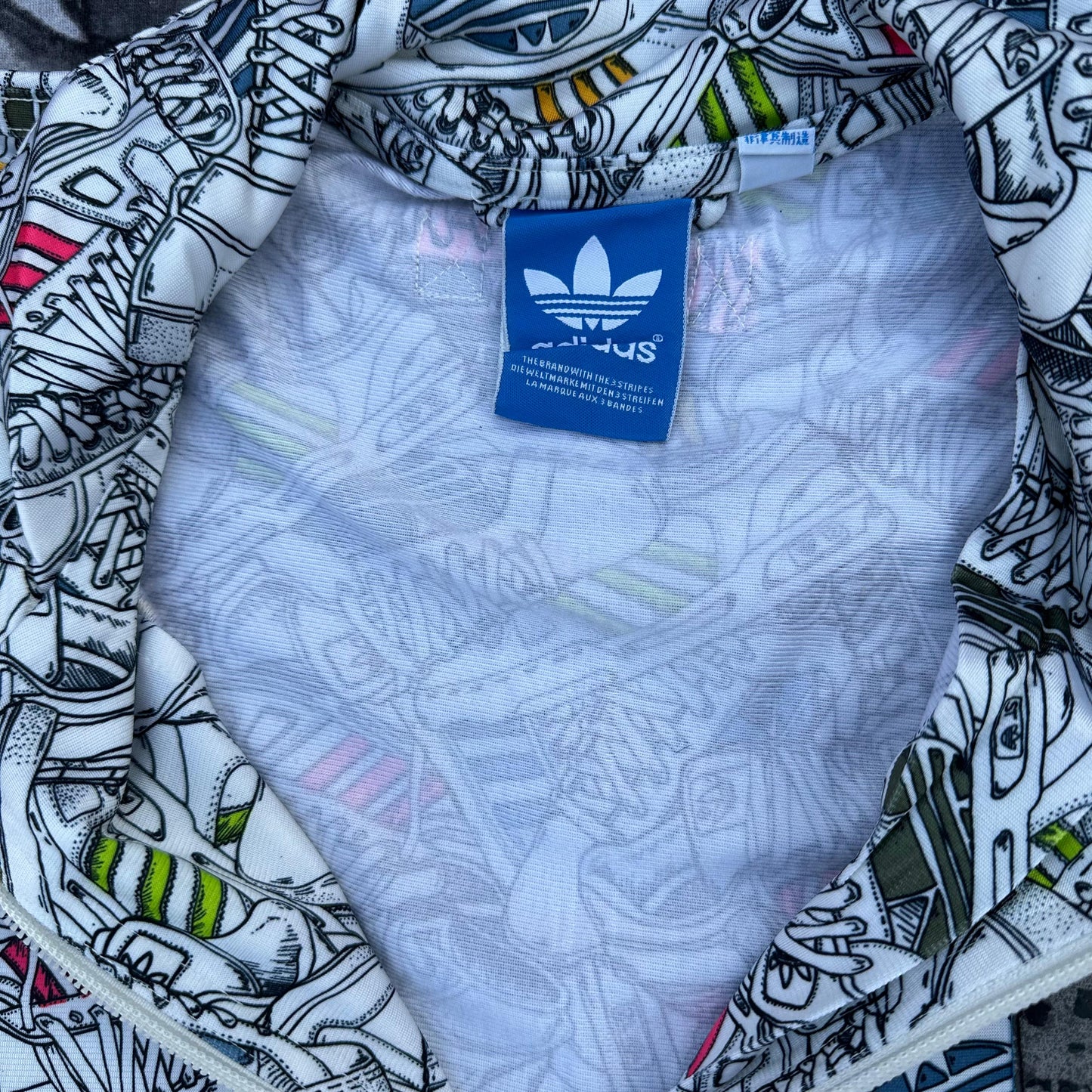 White Patterned Bomber Jacket