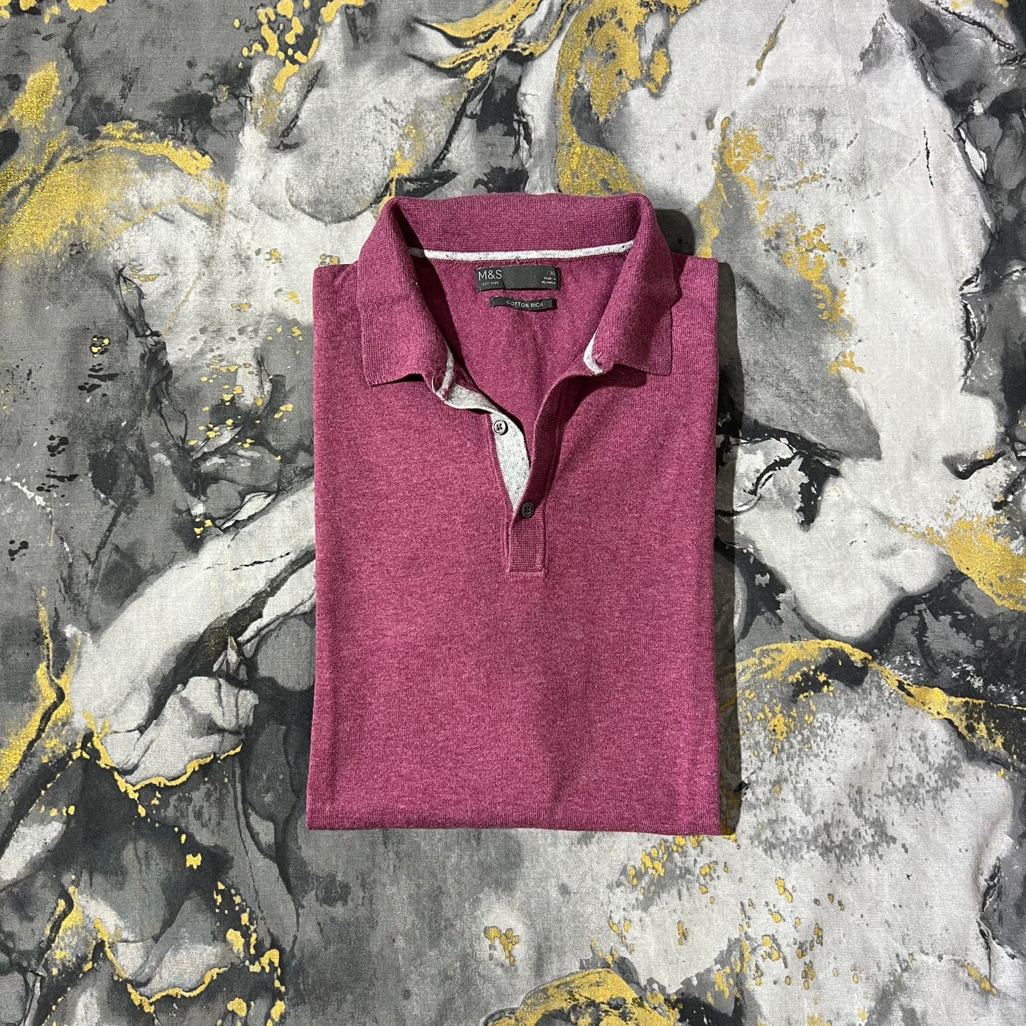 Dark Pink Cotton Rich Polo