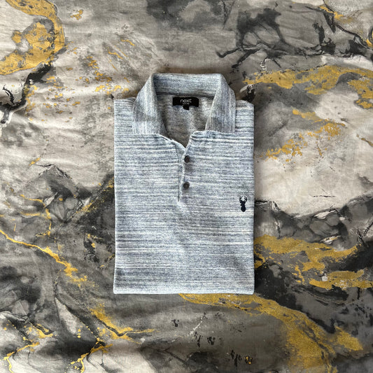 Light Blue/Gray Mix Cotton Polo