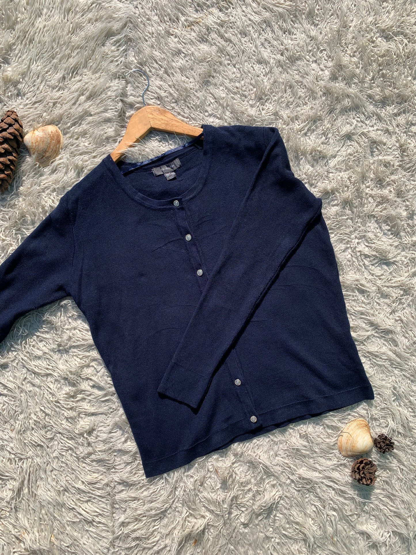 Navy Blue Buttoned Sweater