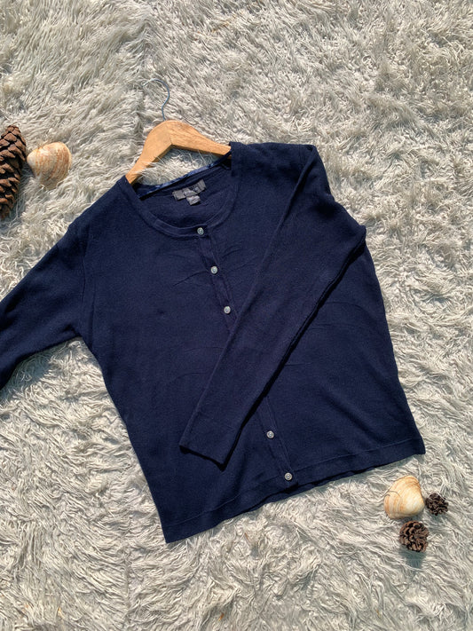 Navy Blue Buttoned Sweater