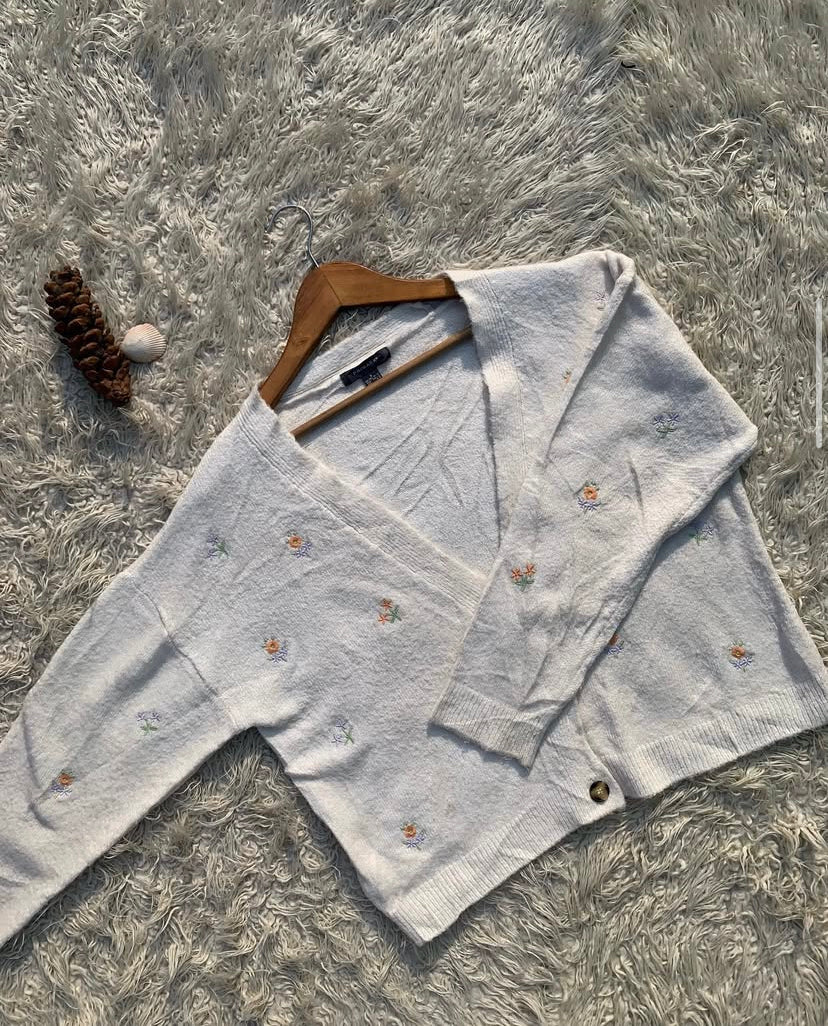 White Flower Cardigan