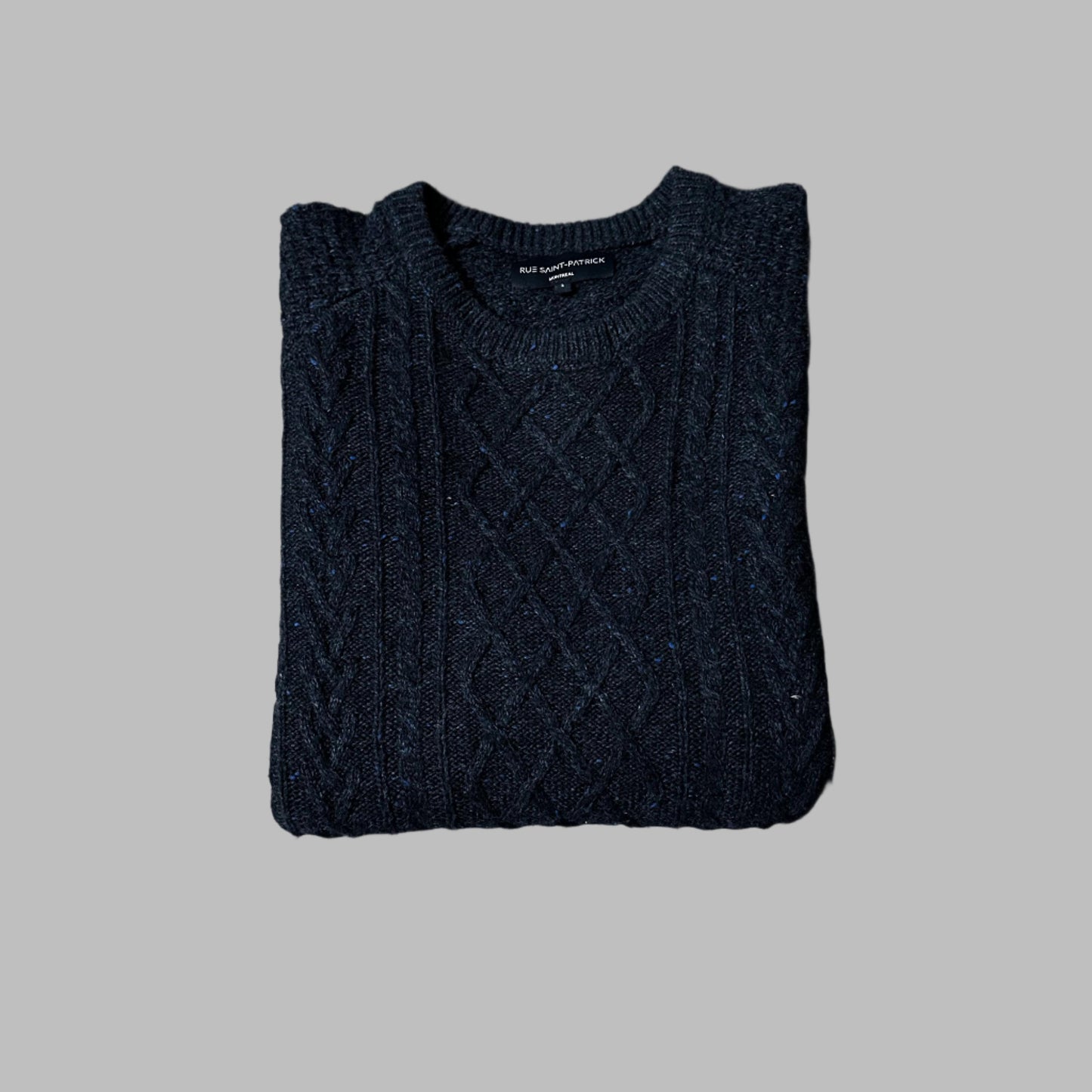 Large Navy Blue Drop Needle Sweater