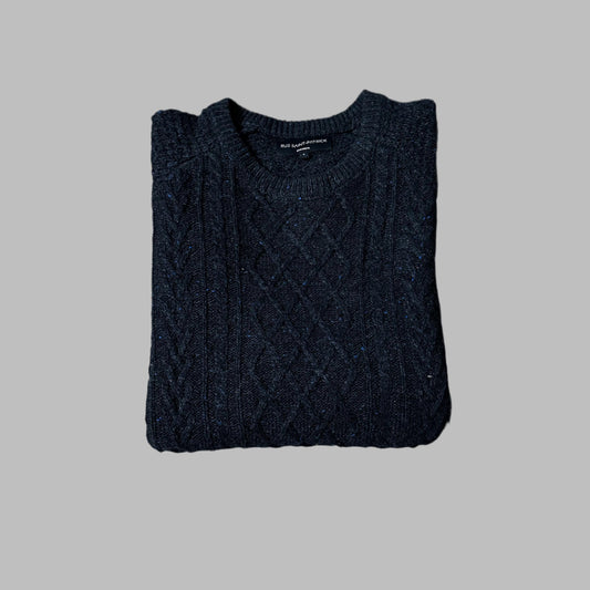 Large Navy Blue Drop Needle Sweater