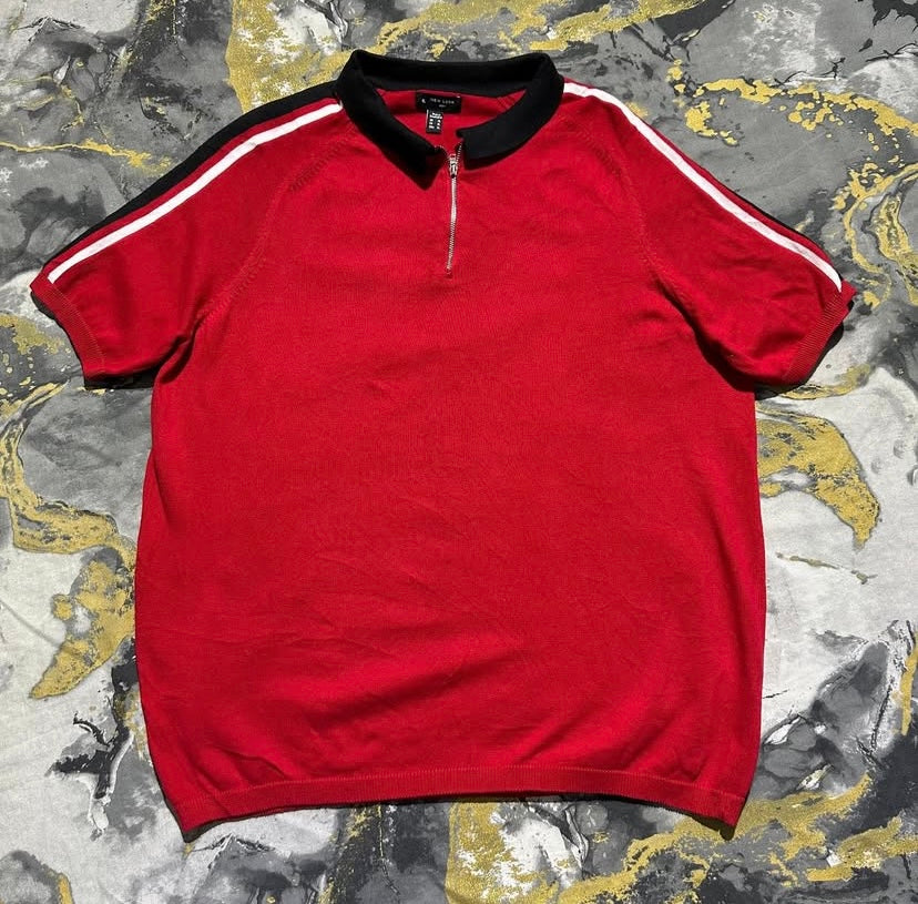Black Collar with Red Zipper Polo