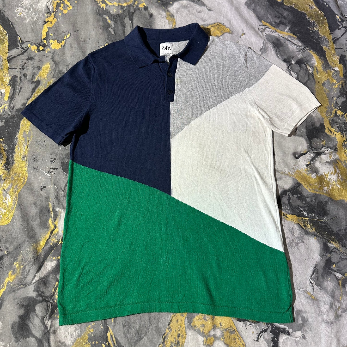 Zara Knitted Multi Color Knitted Polo