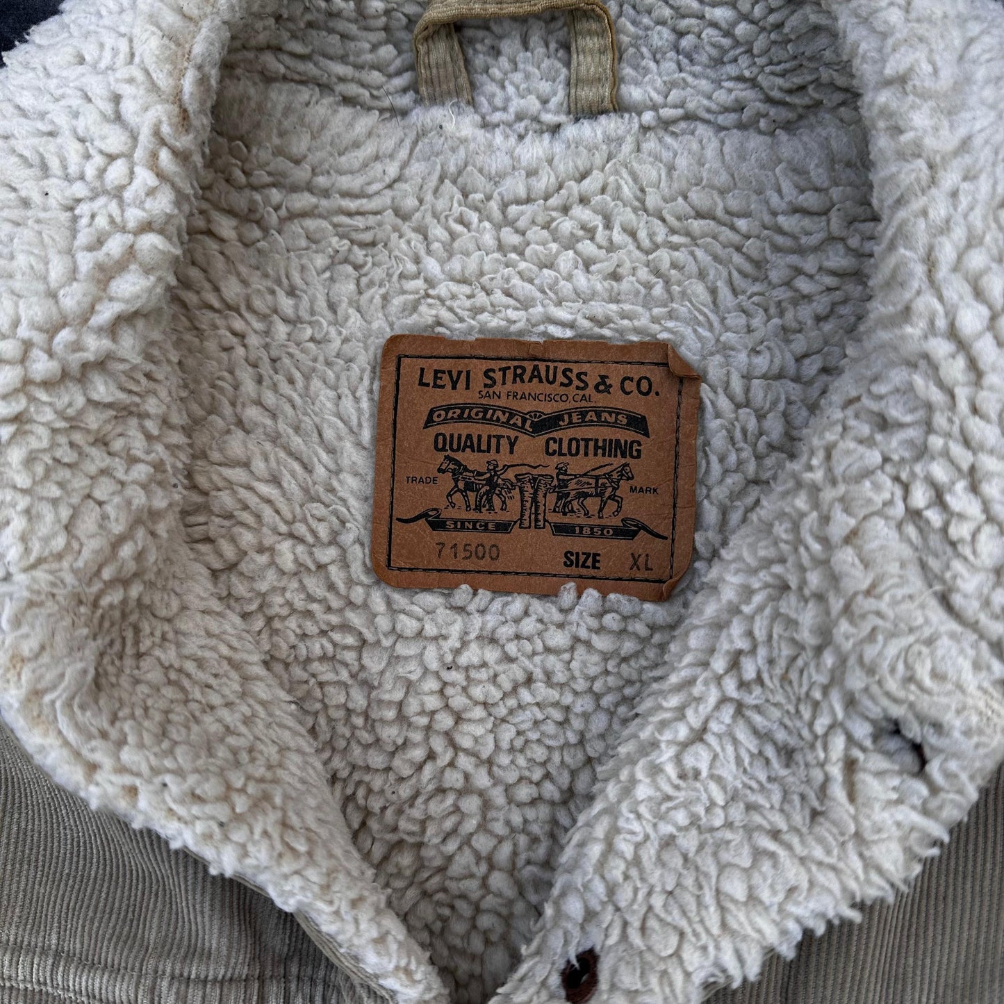 Beige Corduroy Fur Collar Jacket