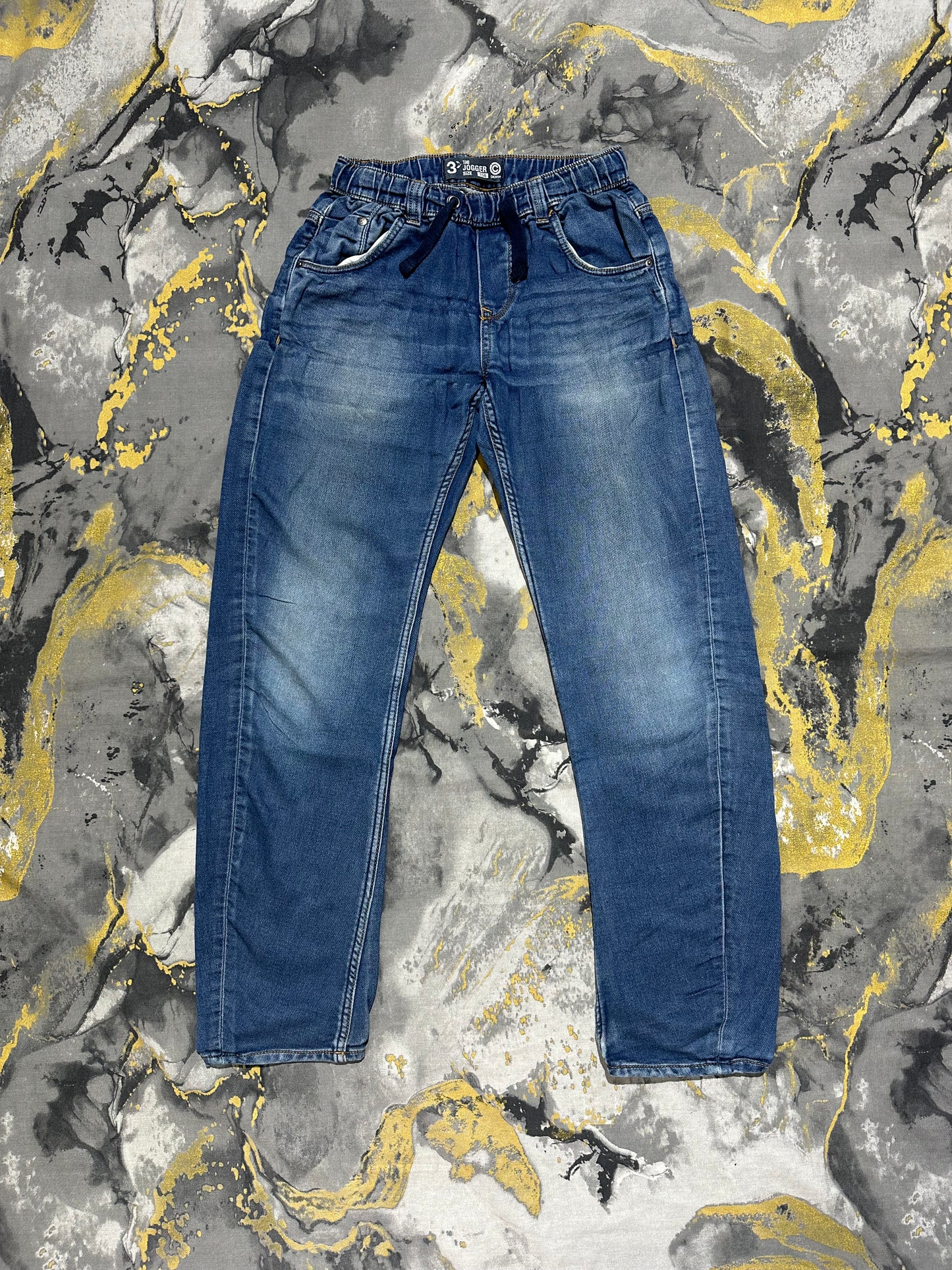 Blue Faded Style Jogger Jeans