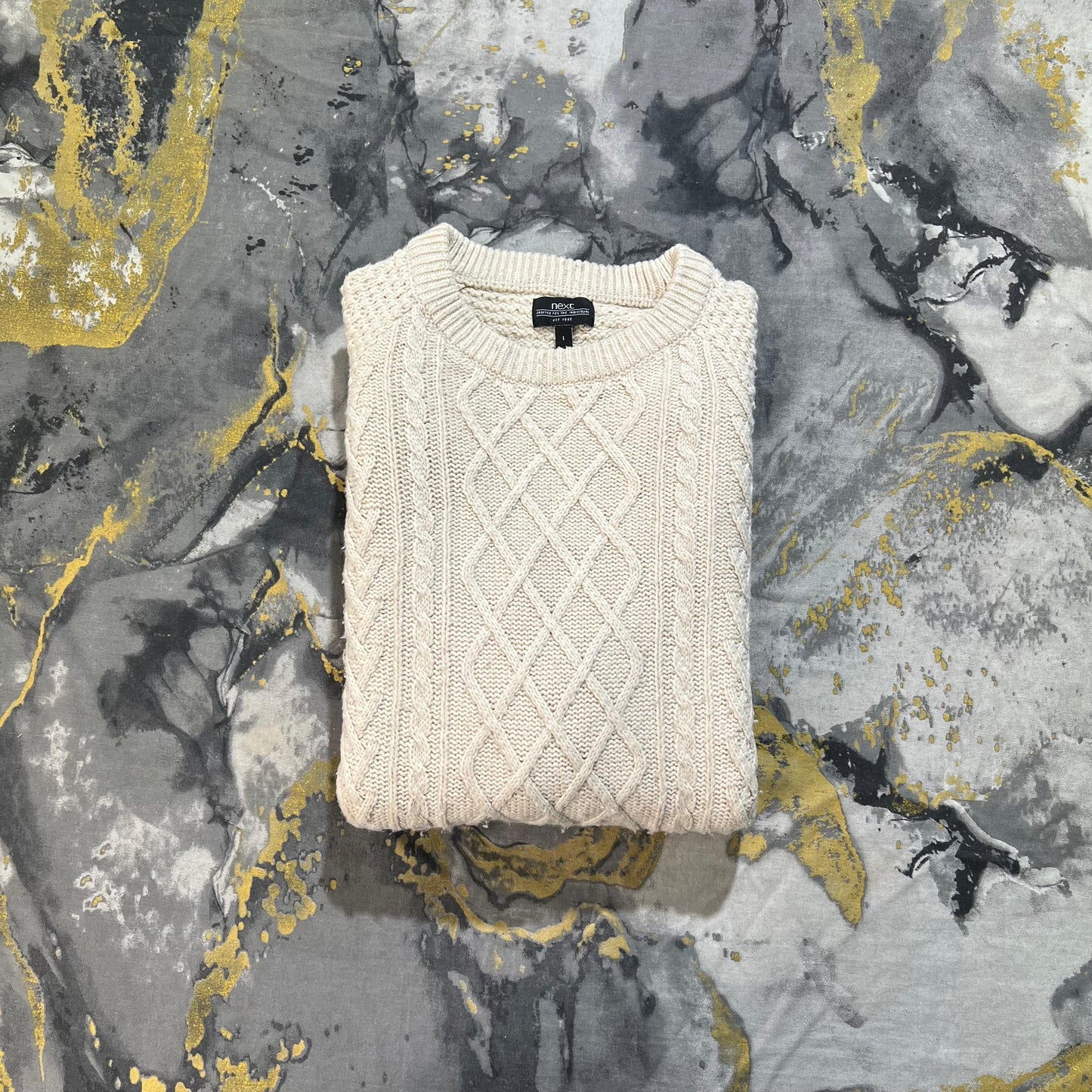 White Cable Knit Sweater