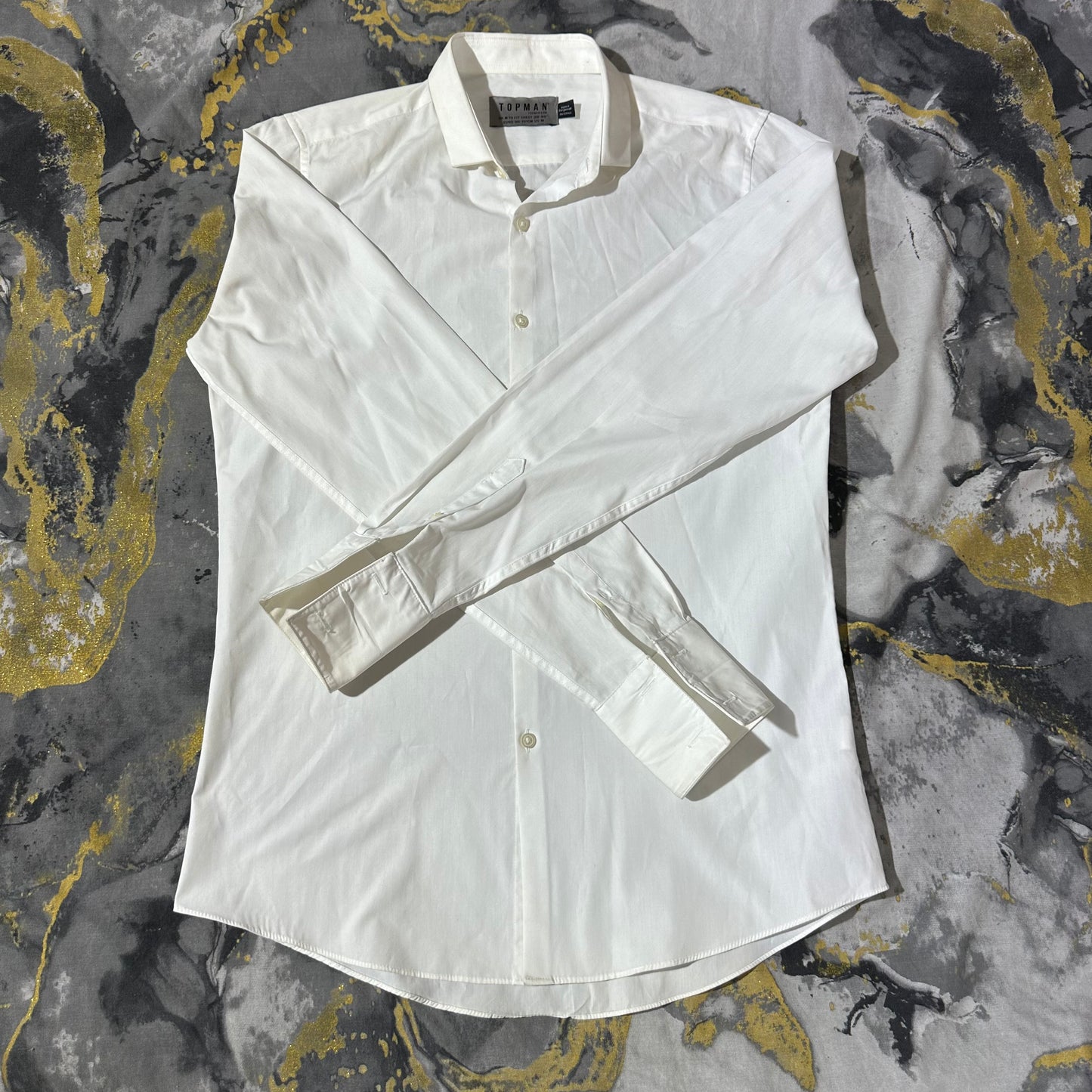 Topman White Cotton Buttoned Down