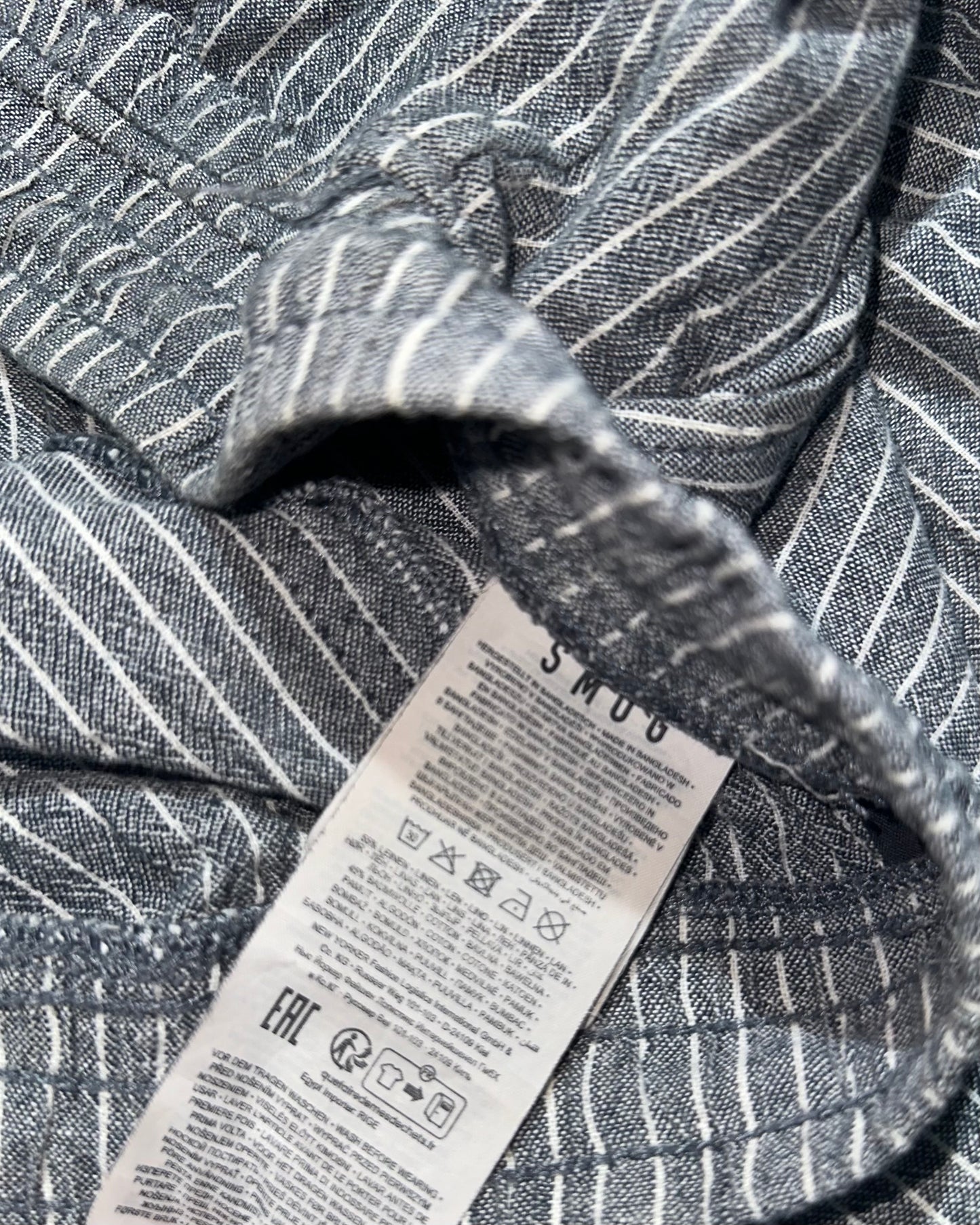 SMOG Linen Grey White Striped Linen Trouser