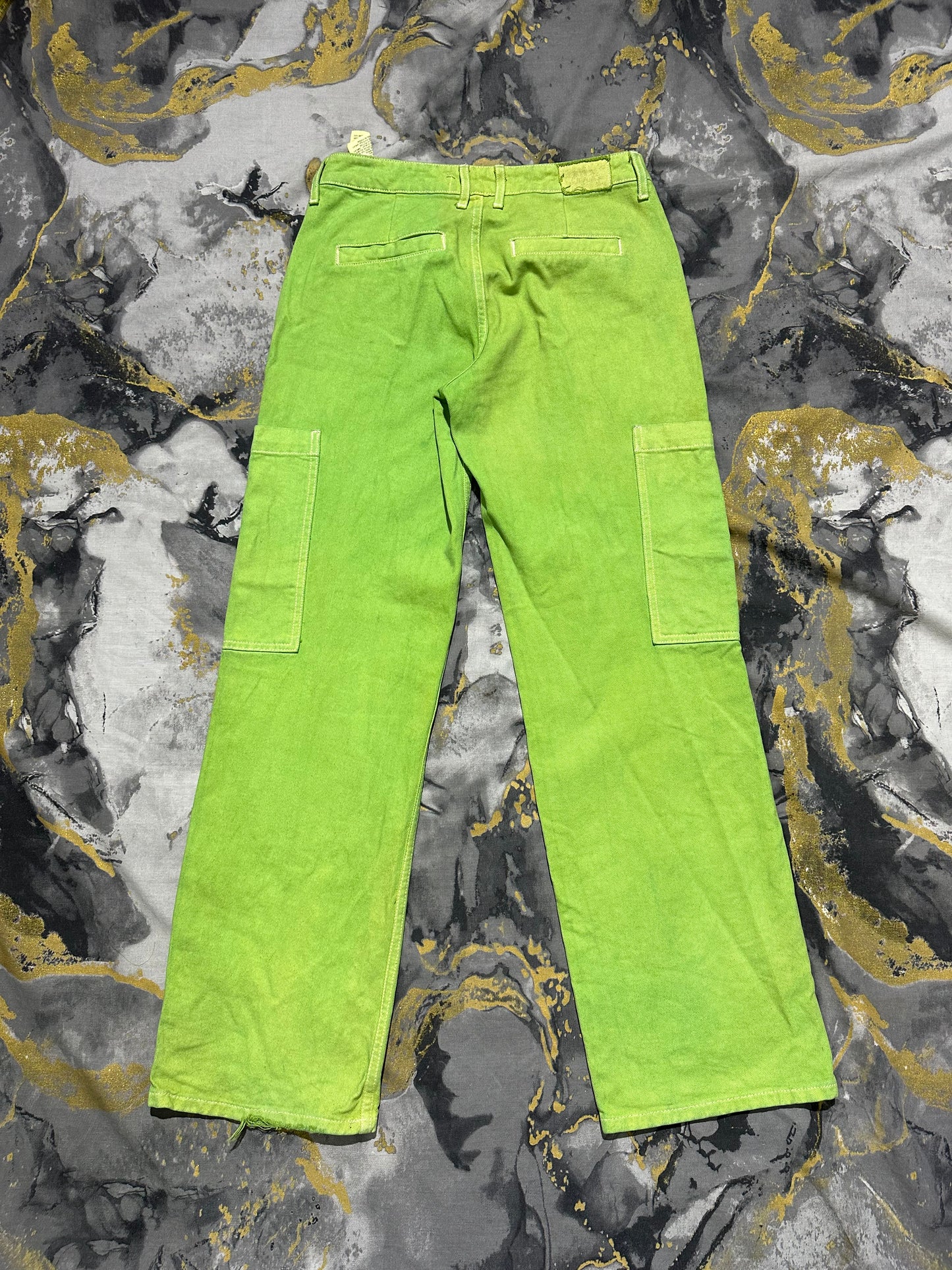 Zara Matcha Green Baggy 6 Pockets Jeans