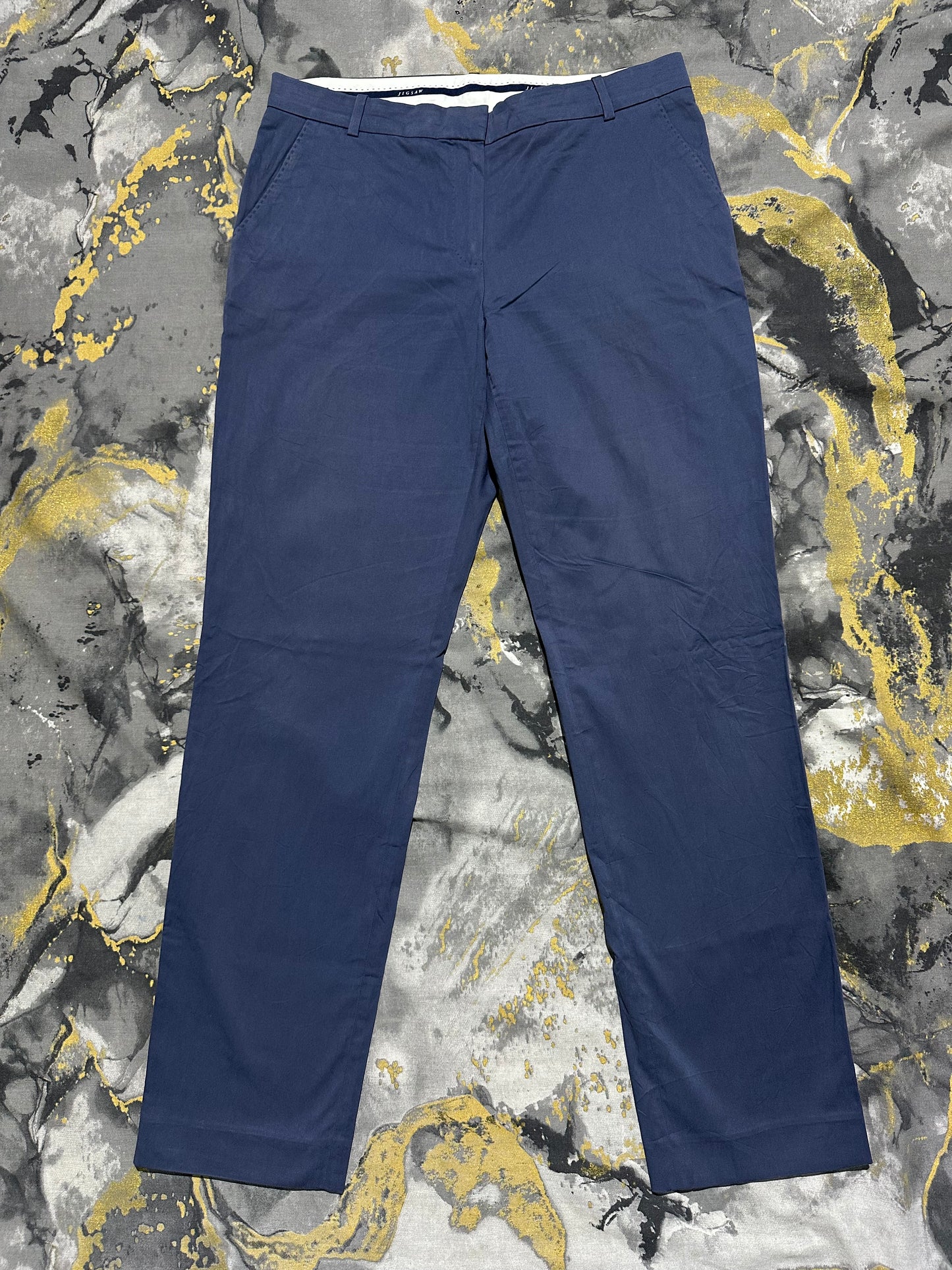 Linen/Cotton Blend Blue Cotton Pants