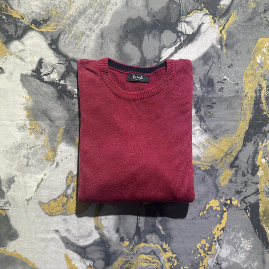 Red Vintage Baggy Drop Shoulder Sweater