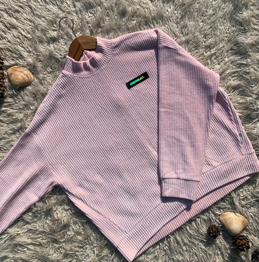Medium Pink Velvet Sweater