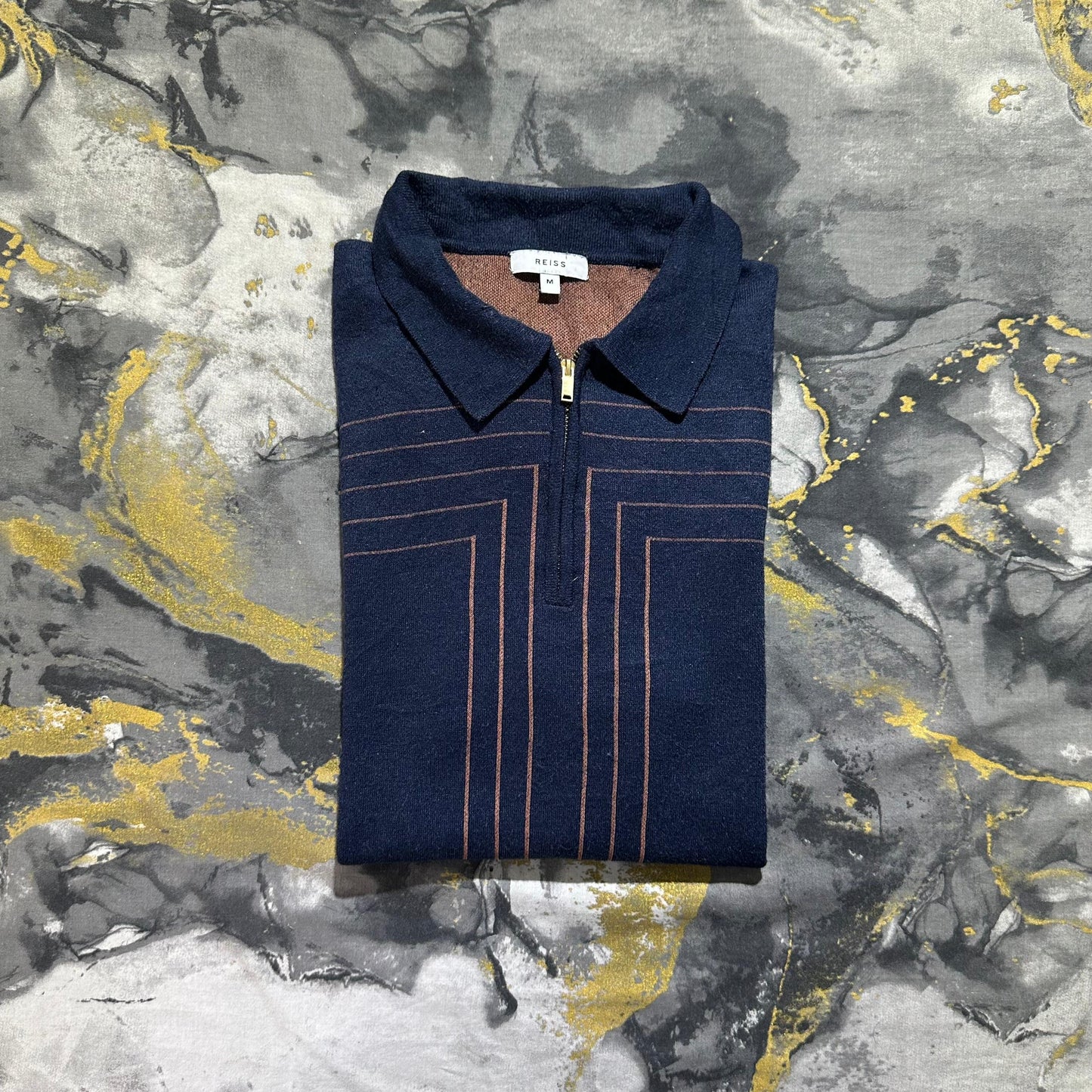 Blue Zipper Polo