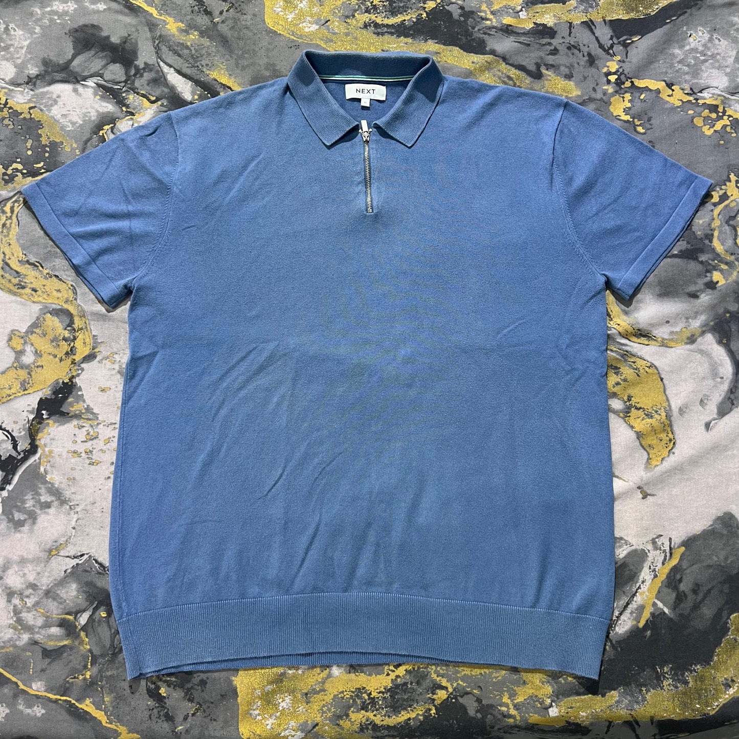 NEXT Blue Half Zipper Polo