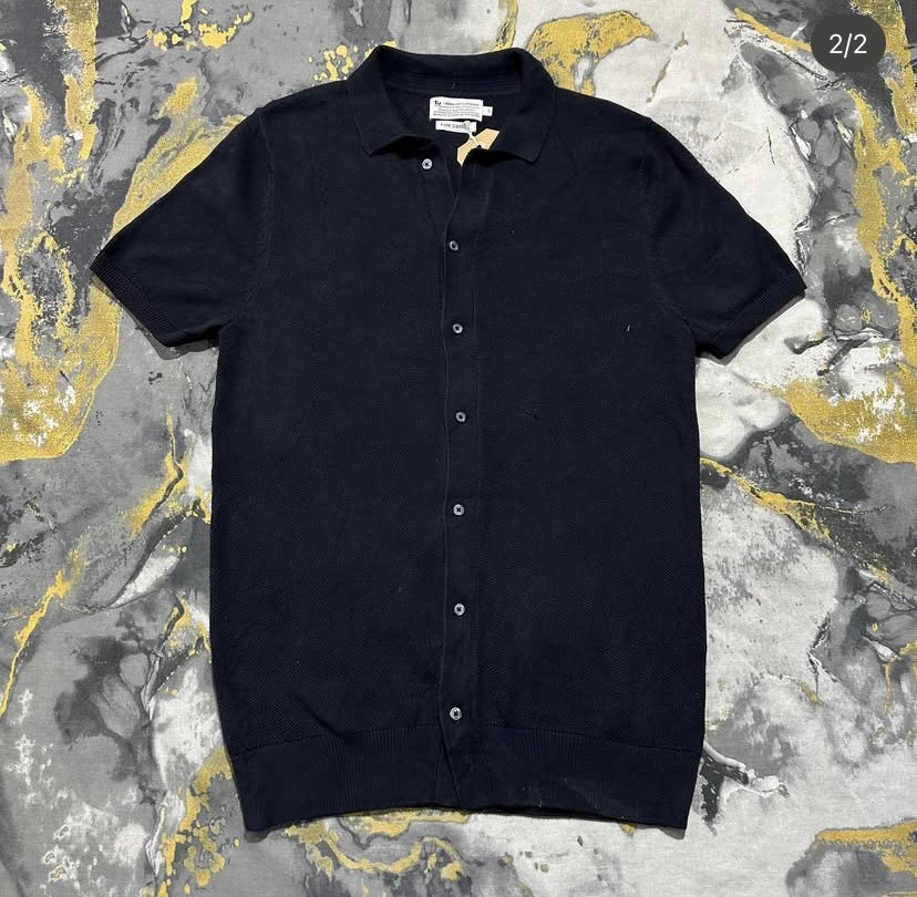 Blackish Dark Navy Blue Button Down Shirt