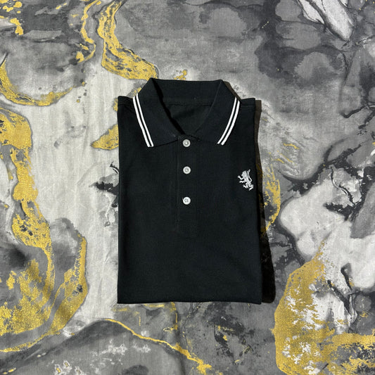 Black Pique Cotton Polo
