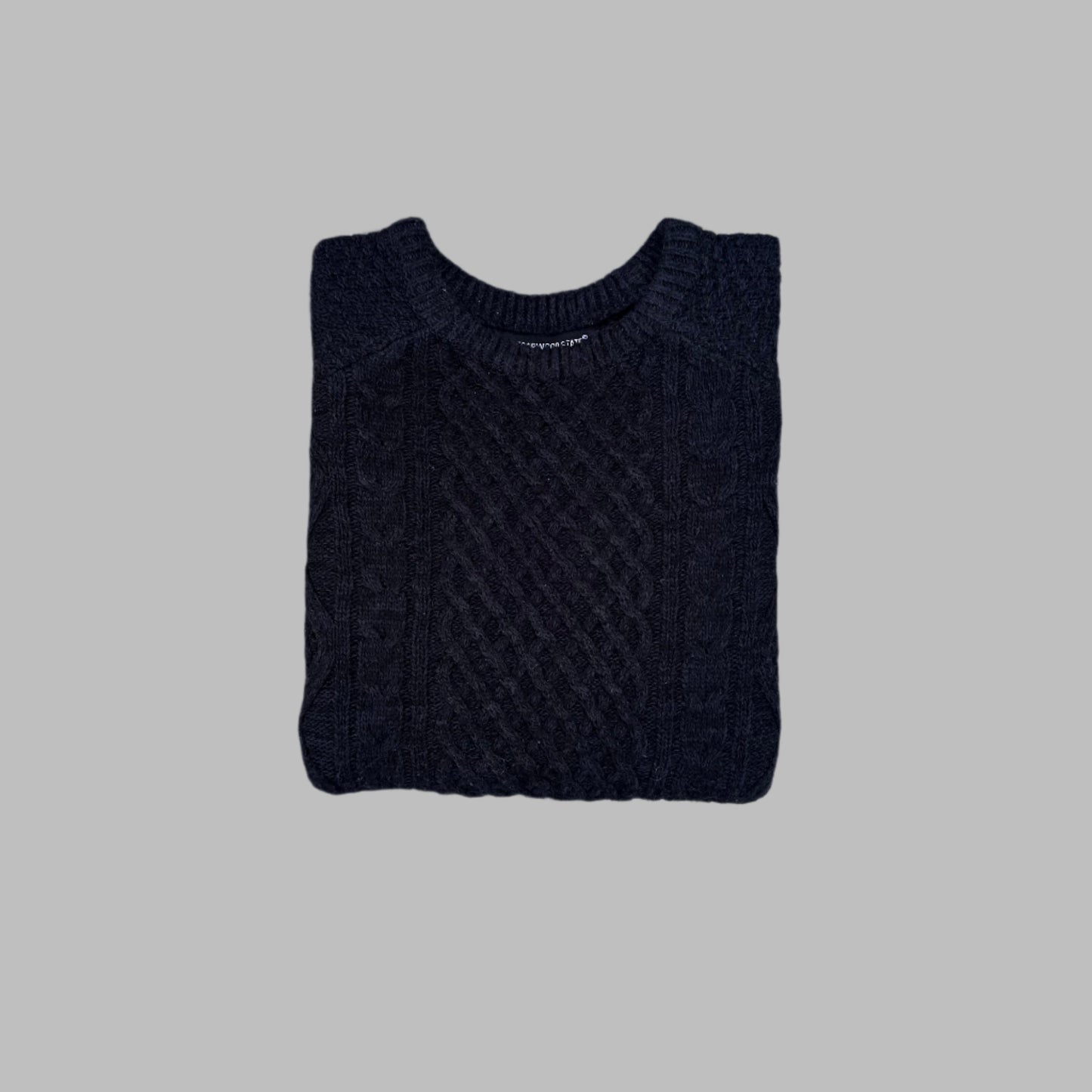 Dark Navy Blue Knitted Full Sleeves Sweater