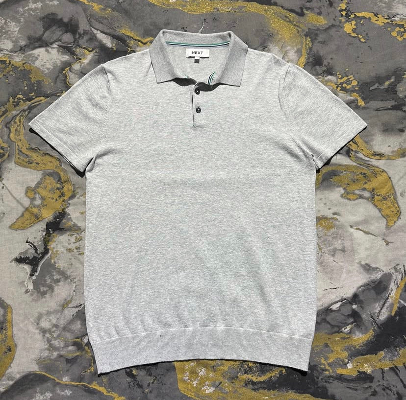Soft Cotton Buttoned Grey Polo