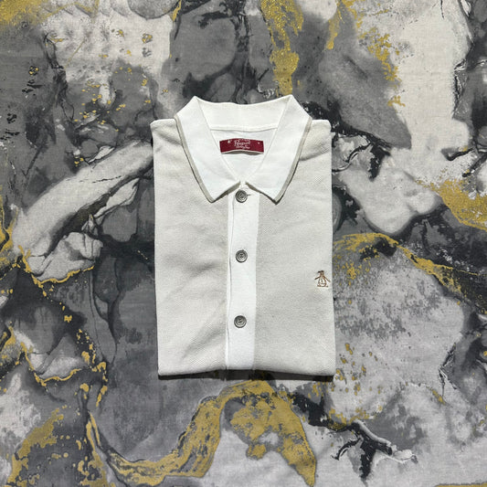 Offwhite Half Sleeves Knitted Buttoned Down