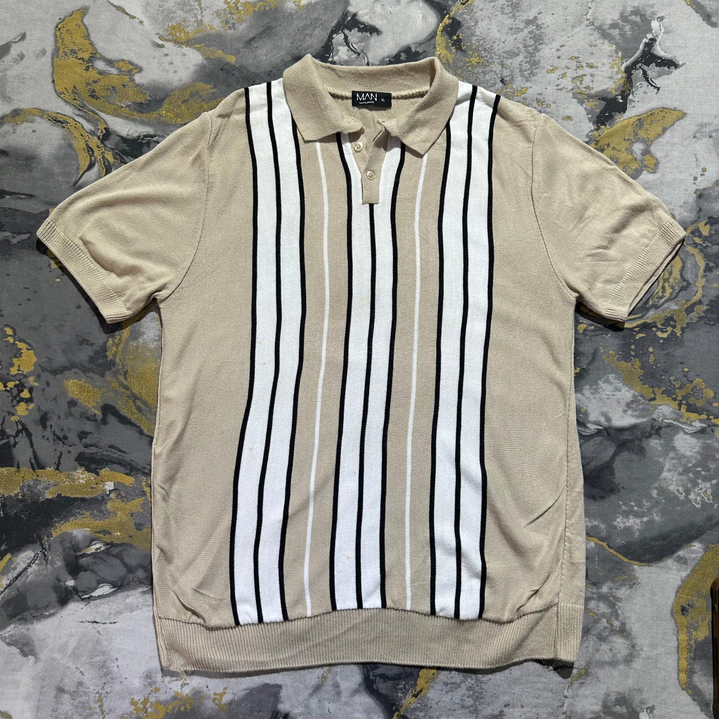 Cream Striped Polo