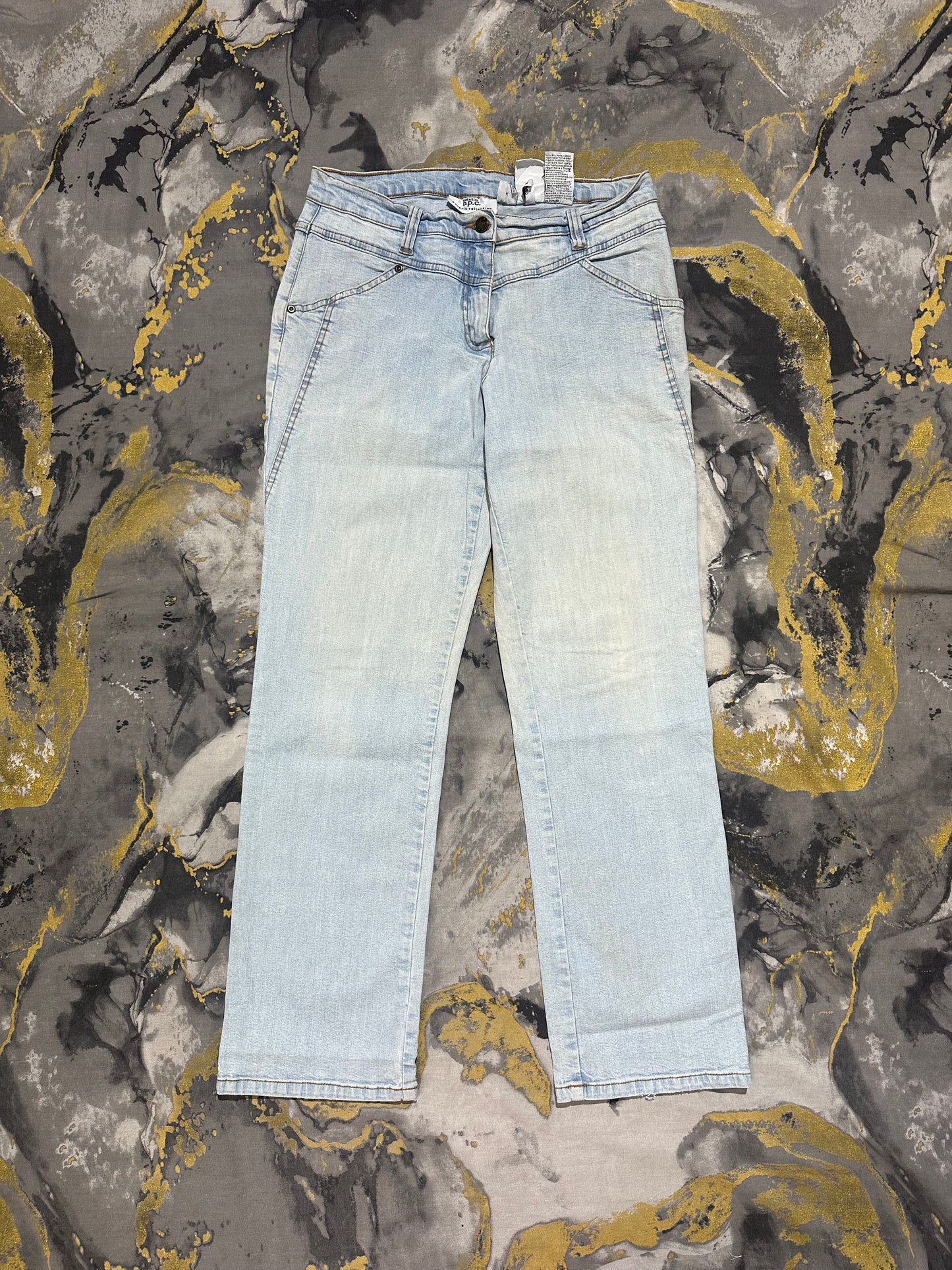 Sky Blue Straight Baggy Denim Jeans