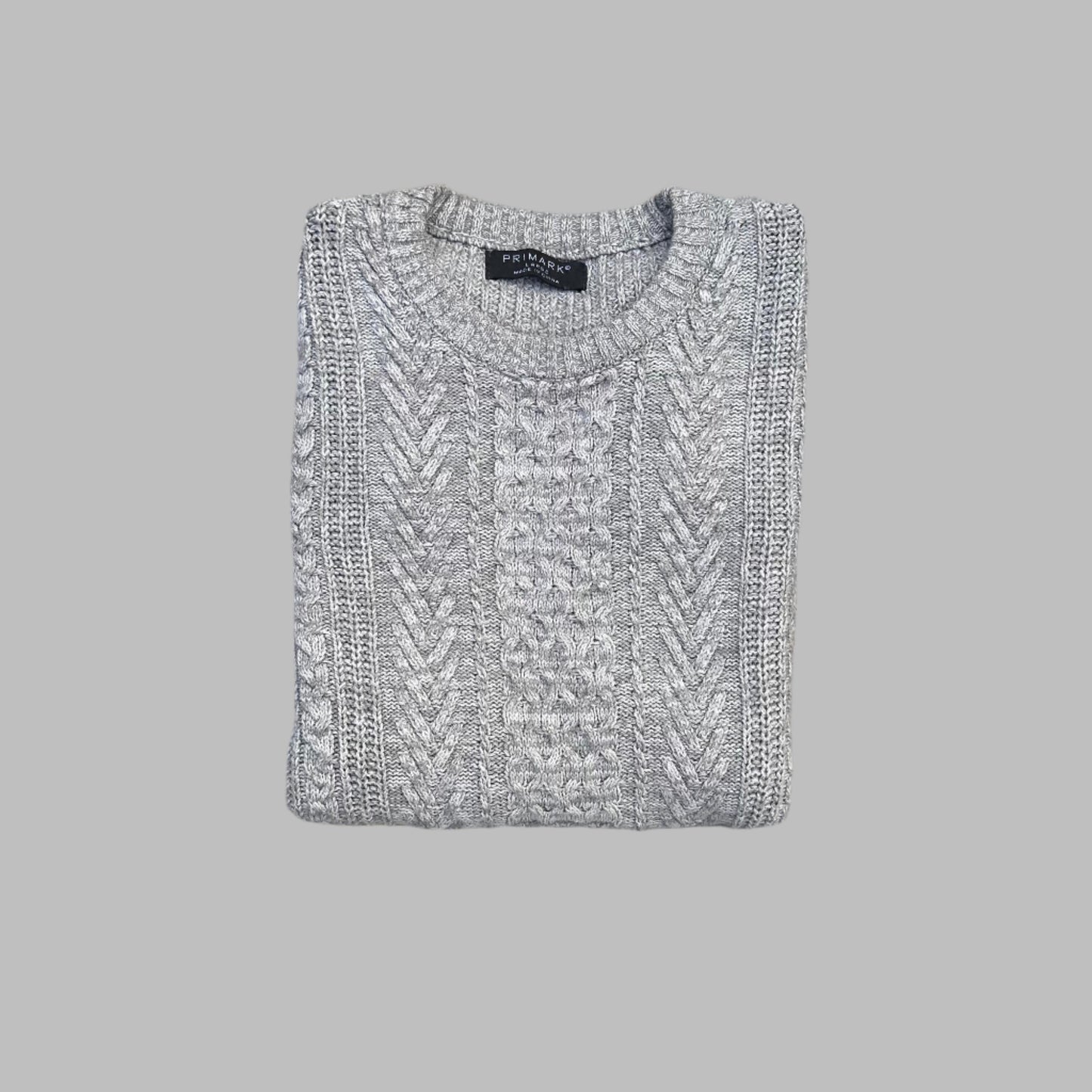 Large Grey Knitted Patteren Sweater