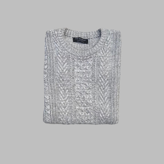 Large Grey Knitted Patteren Sweater