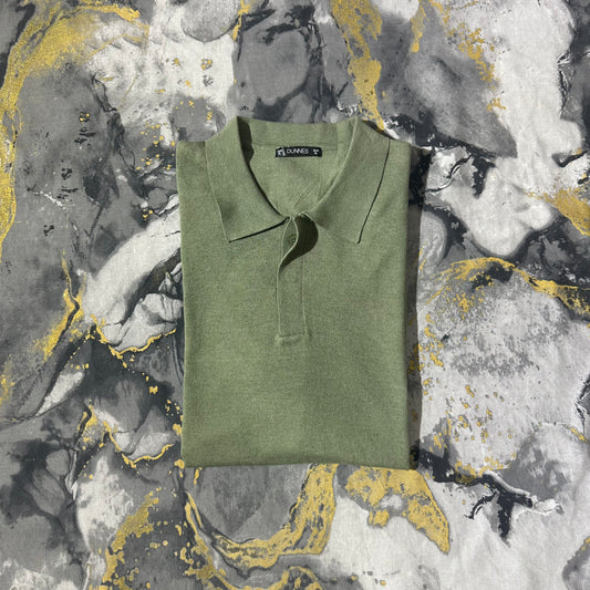 Mastard Green Knitted Polo