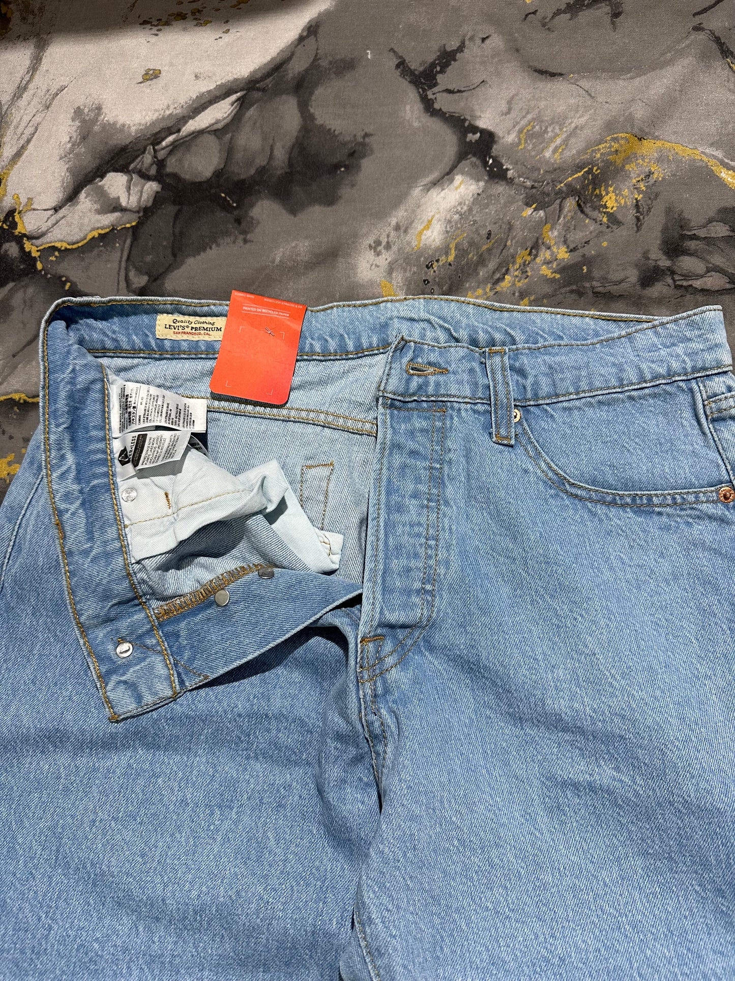 Levis 505 Straight Fit Light Blue Denim Jeans (Made in Mexico)