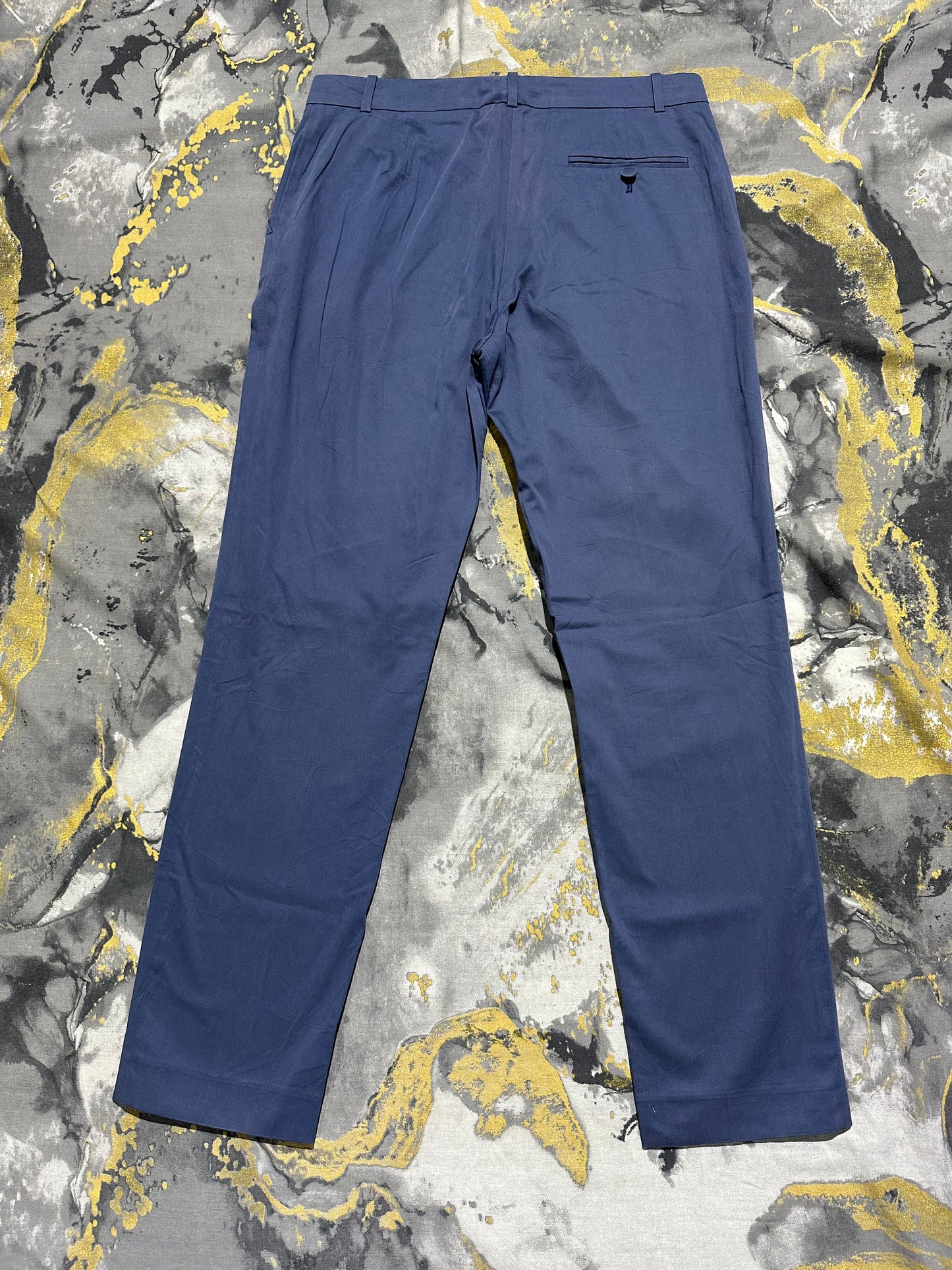 Linen/Cotton Blend Blue Cotton Pants