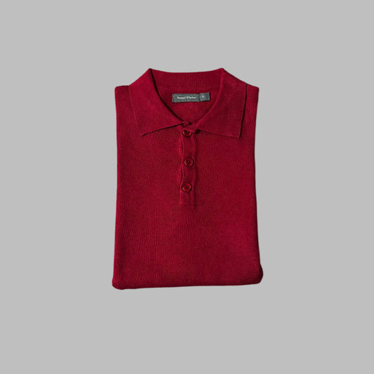 Medium Wine Red Full Sleeves Polo