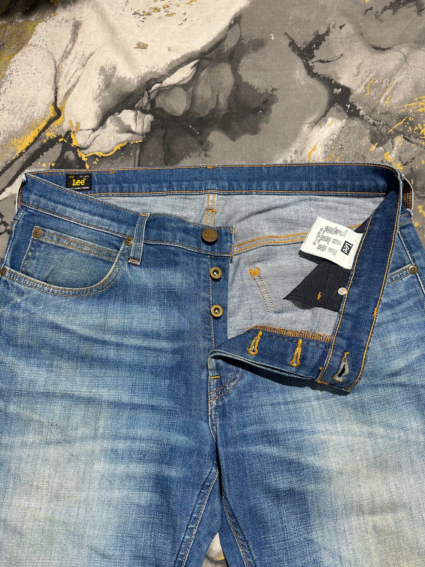 Lee Blue Washed Straight Fit Jeans