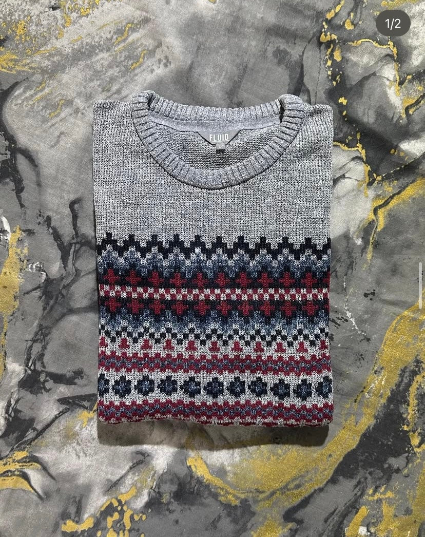 Grey Patterned Sweater