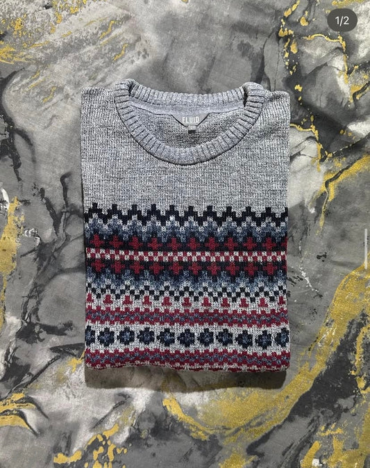 Grey Patterned Sweater