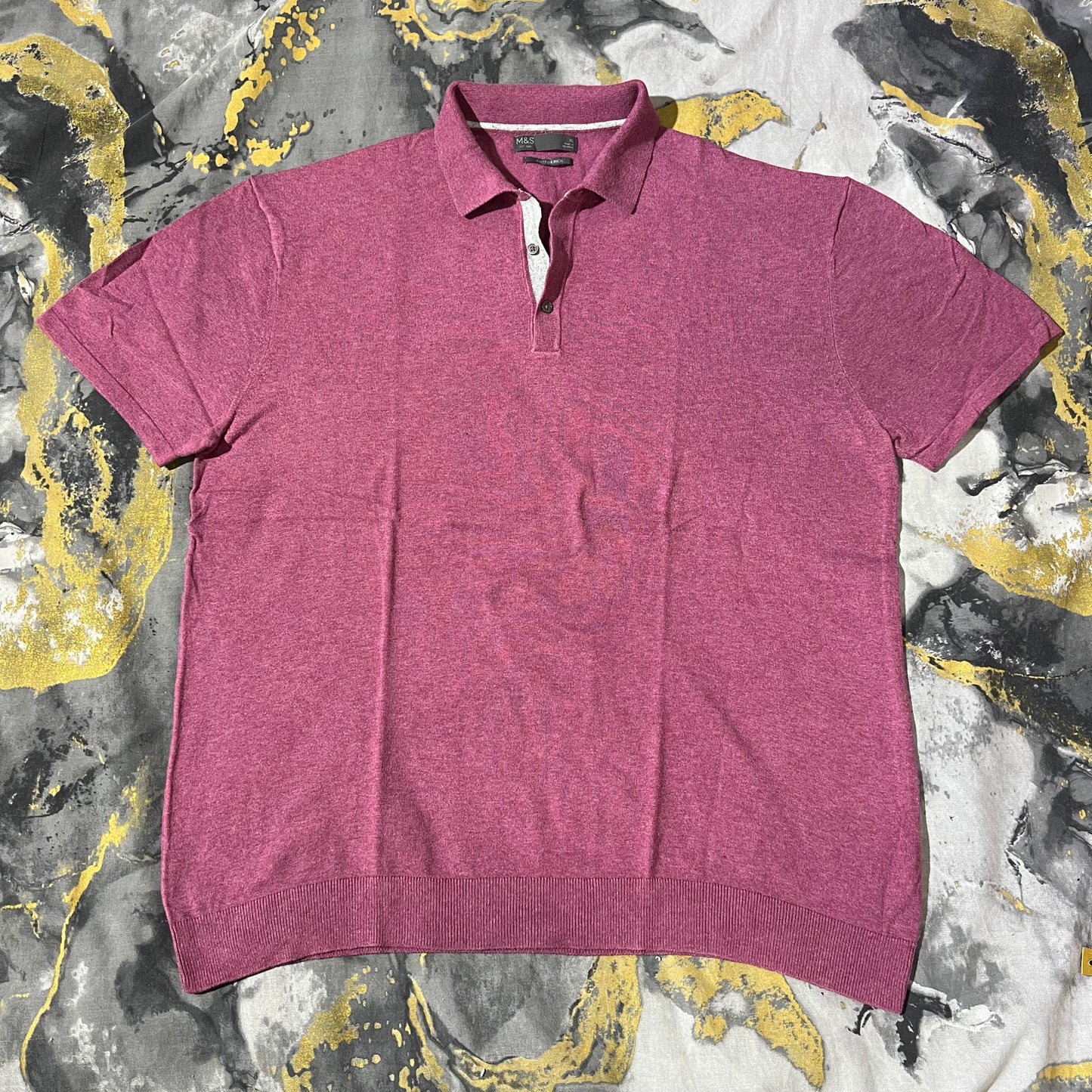 Dark Pink Cotton Rich Polo