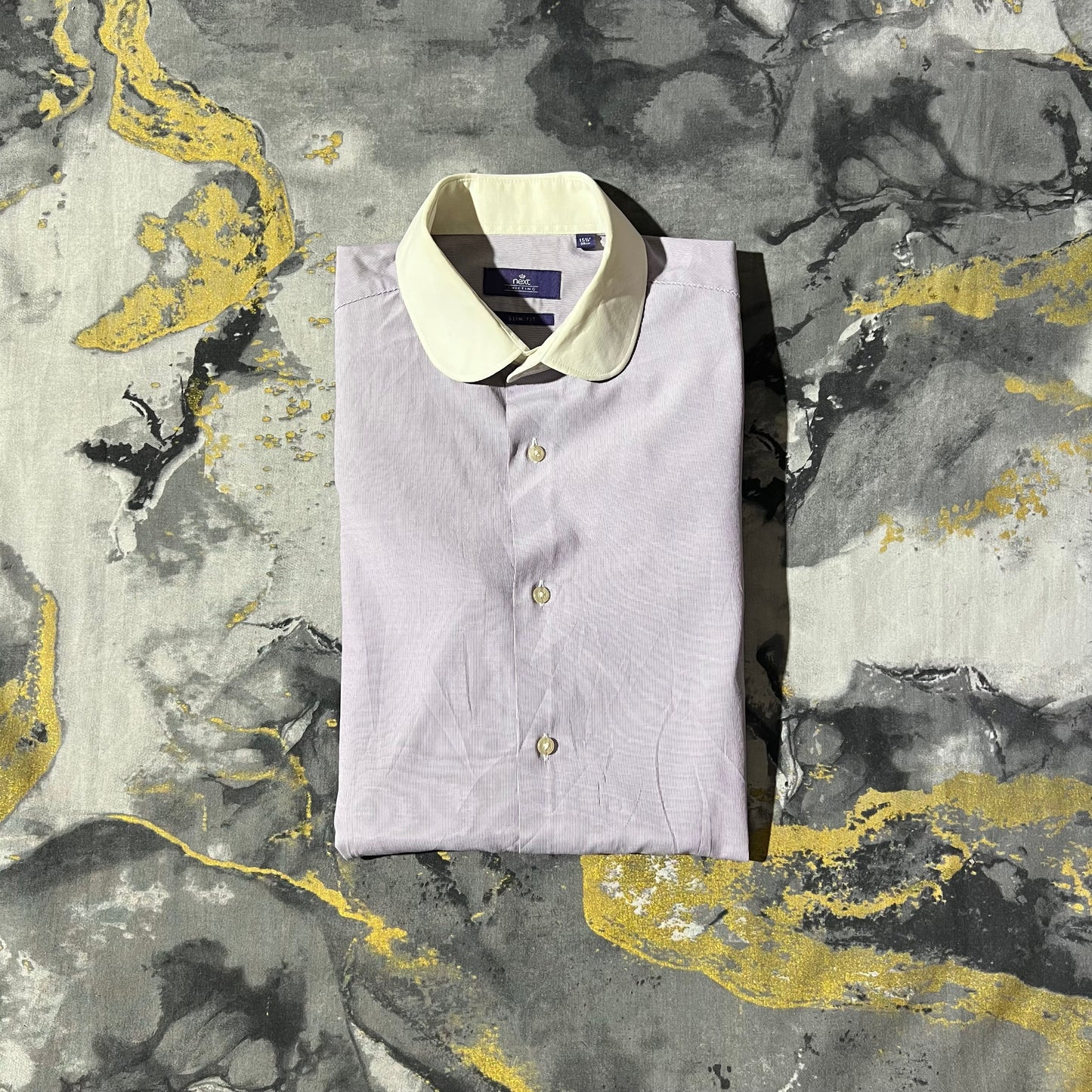 Purple/White Full Sleeves Dress Shirt