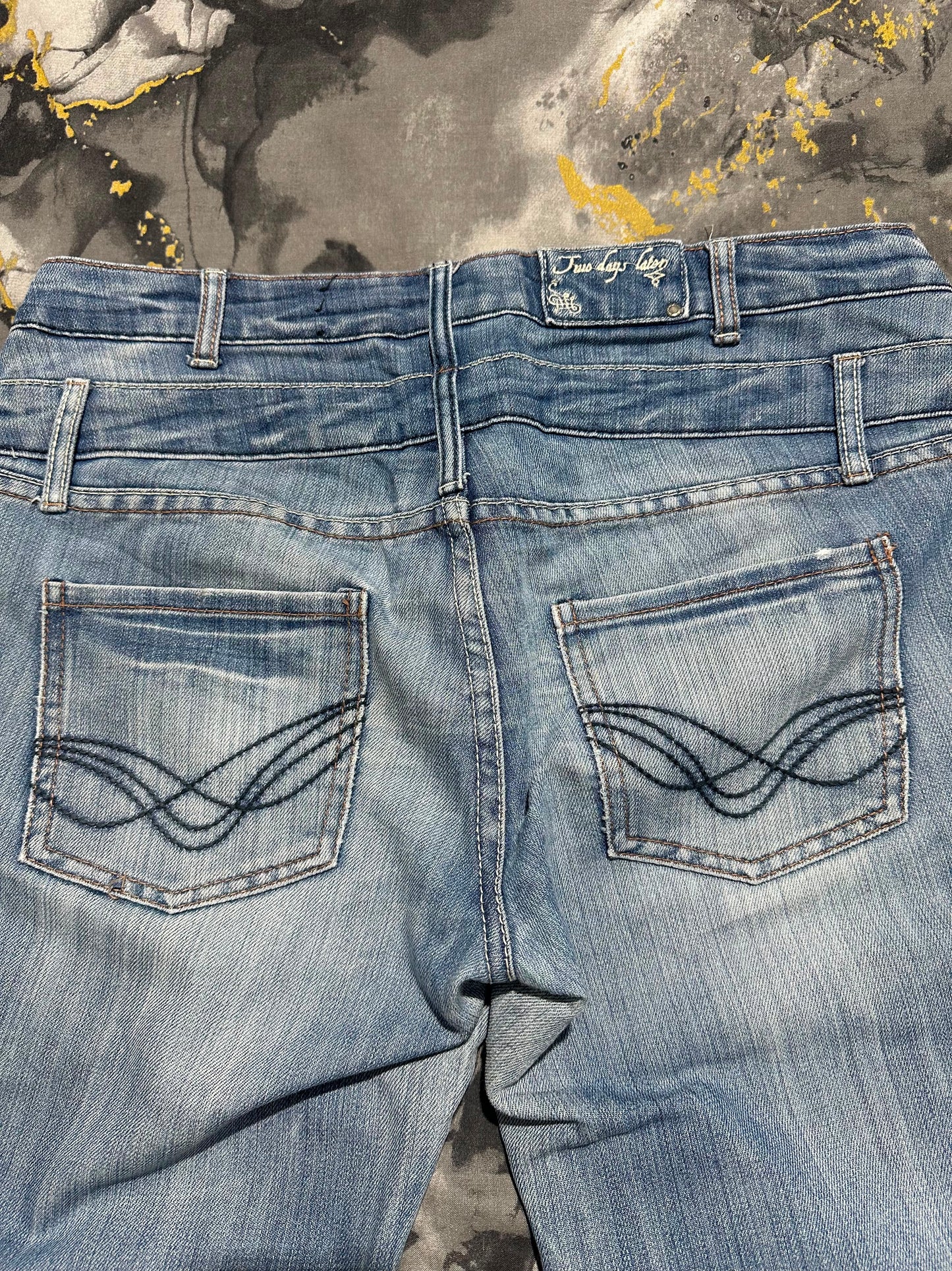 Blue Fade Washed Bootcut Jeans