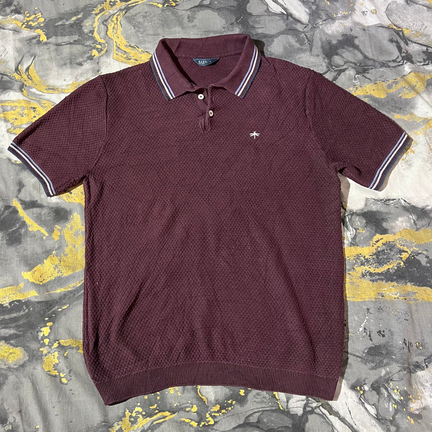 Maroon Pattern Knit Polo