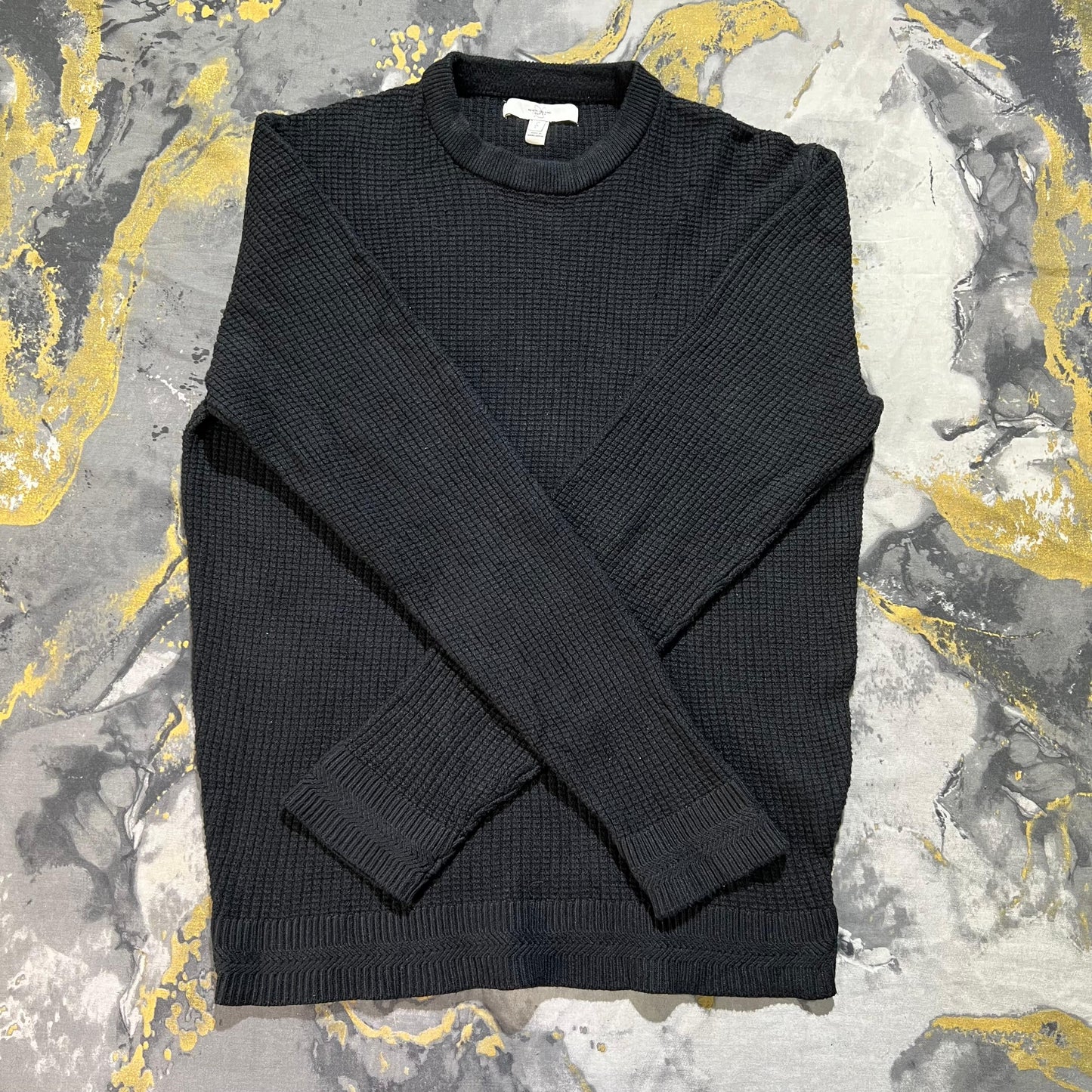 Black Textured Knit Sweater