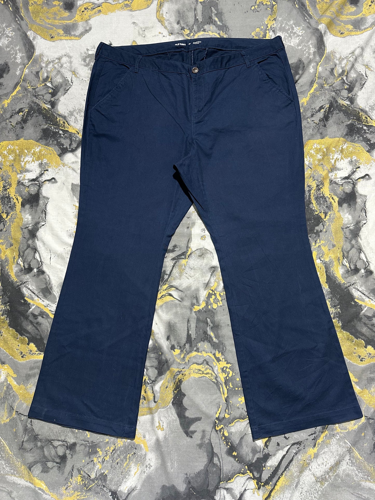 Old Navy Dark Blue Flare Cotton Pants